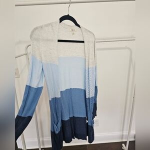 Gray, blue cardigan, S